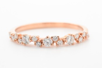 Kranz & Ziegler Couture ring med brillanter, ca. 0.33 ct. 14 kt. rosa guld, str. 56