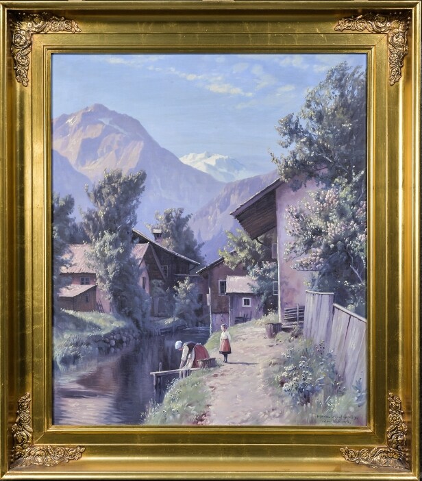 Niels Walseth, olie på lærred, bjerglandskab