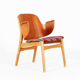 Hans Olsen (1919-1992) for Bramin: Skalstol af teak og eg, model 107