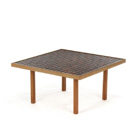 Coffee table inlaid with tiles