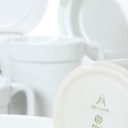 Grethe Meyer for Royal Copenhagen / Aluminia. 'Blue edge' service of fanjace. (140)