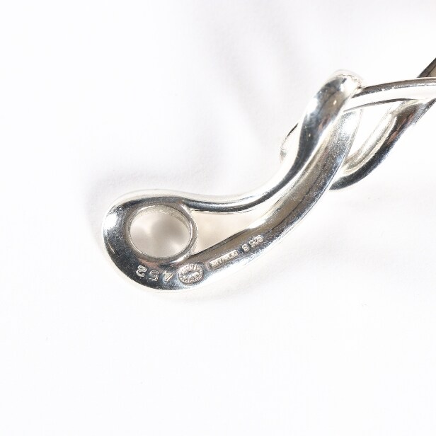 Georg Jensen. 'Infinity' necklace & earrings made of sterling. (2)