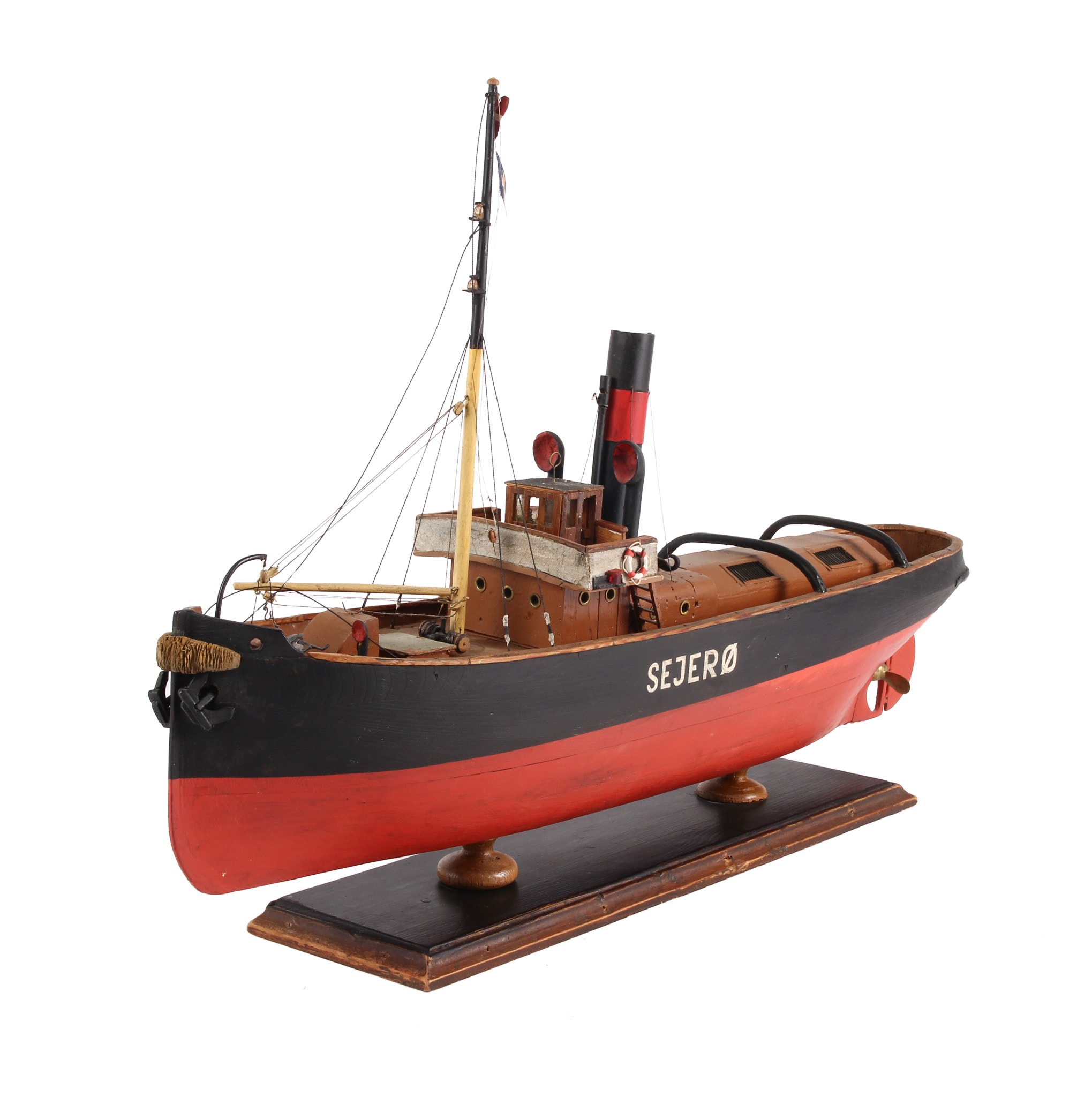 Hand-built model ship. Sejerø icebreaker.