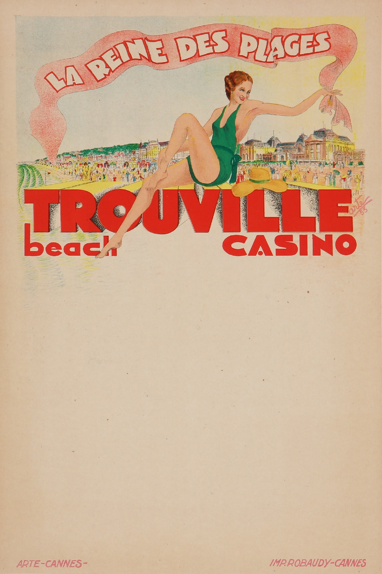 Species. French poster, 'Trouville Beach Casino', 1933