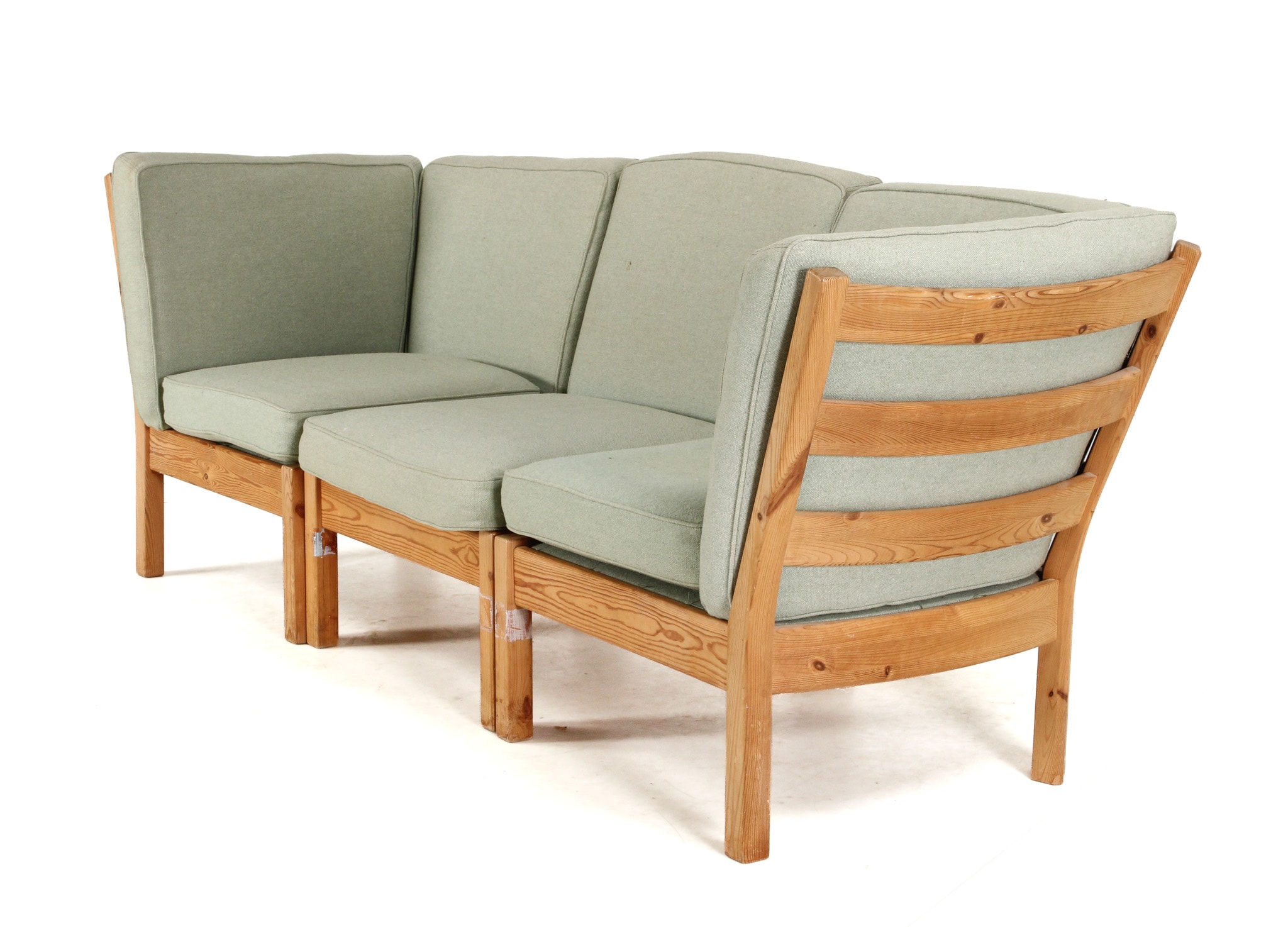 Danish furniture manufacturer. Modular sofa / slatted sofa, pine, 1980s