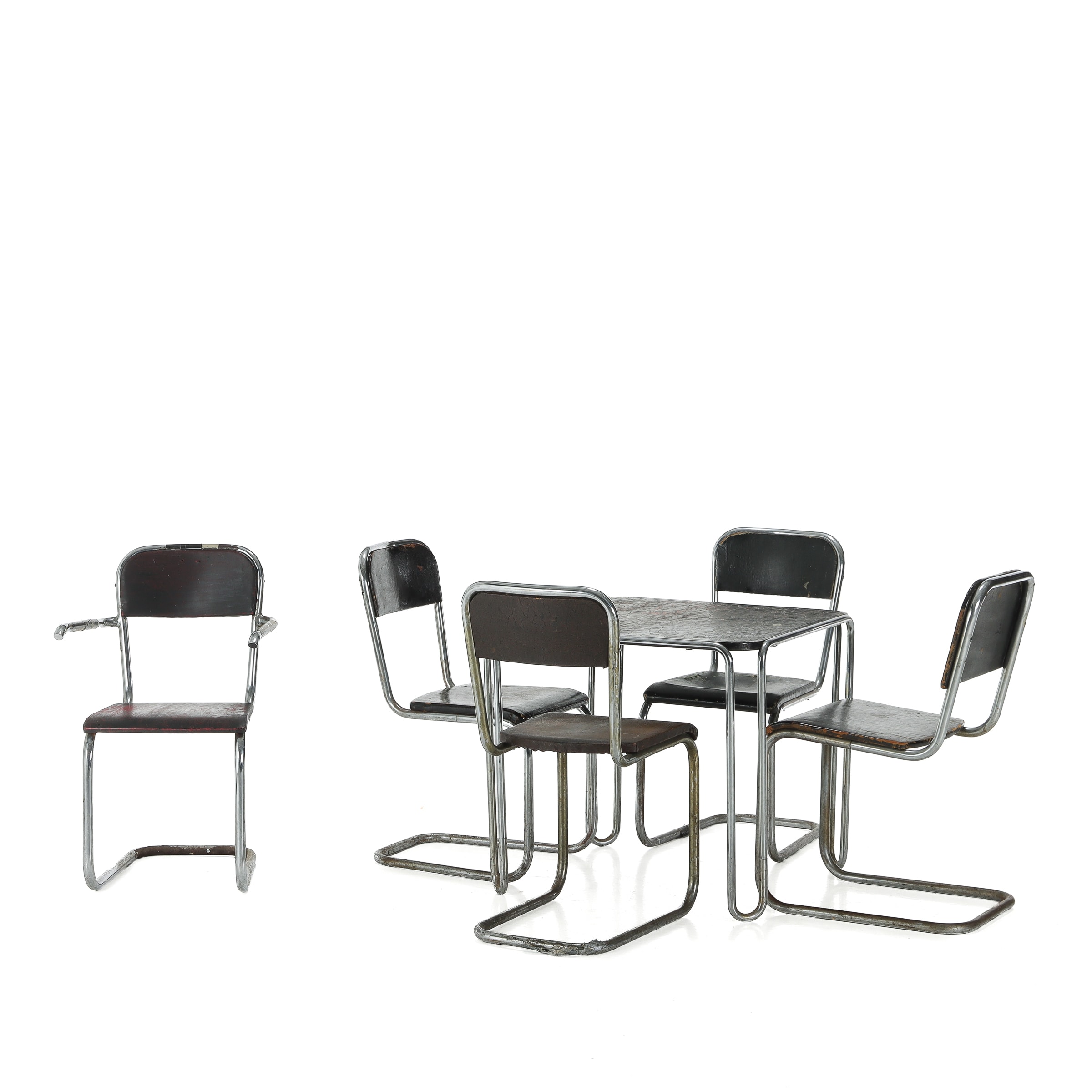 Cafe table and five cantilever chairs 1930s (6)