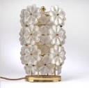 Palme. Bordlampe fra 70'erne af messing og glas