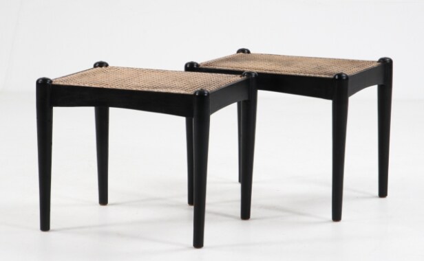 Unknown furniture manufacturer. Pair of stools (2)