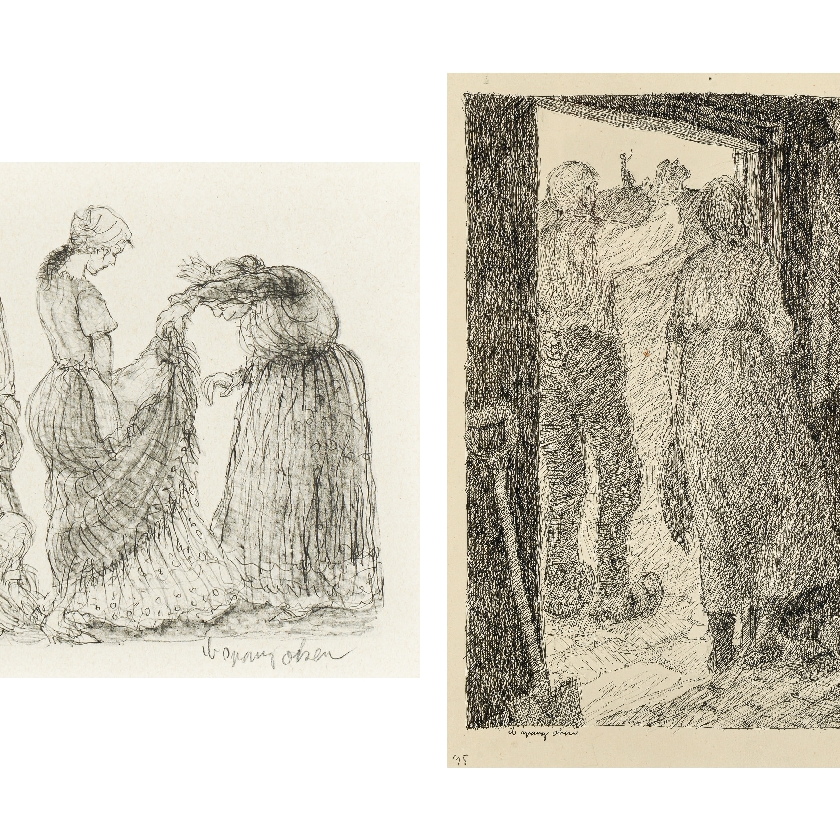 Ib Spang Olsen. Two original drawings (2) | Lauritz.com