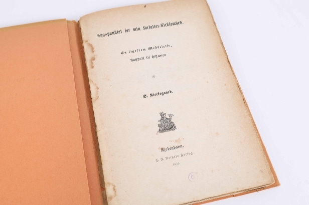 Søren Kierkegaard 'Enten-Eller', 1. udgave 1843 i halvbind samt 'Synspunktet for min forfatter-virksomhed', 1859 (3)