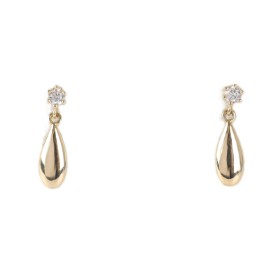 A pair of ear pendants of 14k gold with cubic zirconia. (2)