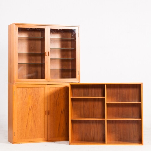 Kai Kristiansen, 3 skabe fra reolsystemet, fremstillet hos FM Furniture (Feldballes Møbelfabrik) i teak (3)