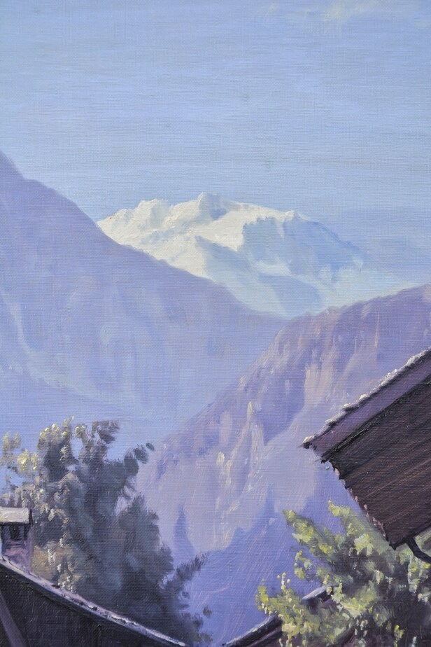 Niels Walseth, olie på lærred, bjerglandskab