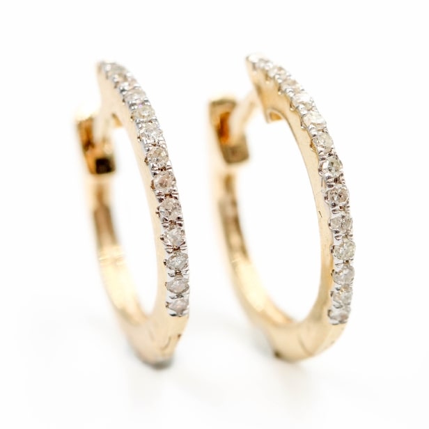 Brilliant earrings in 14 kt gold with natural brilliant-cut diamonds (2)