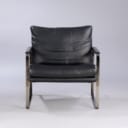 Preben Fabricius. Armchair, model 710, Conversation Chair in black leather