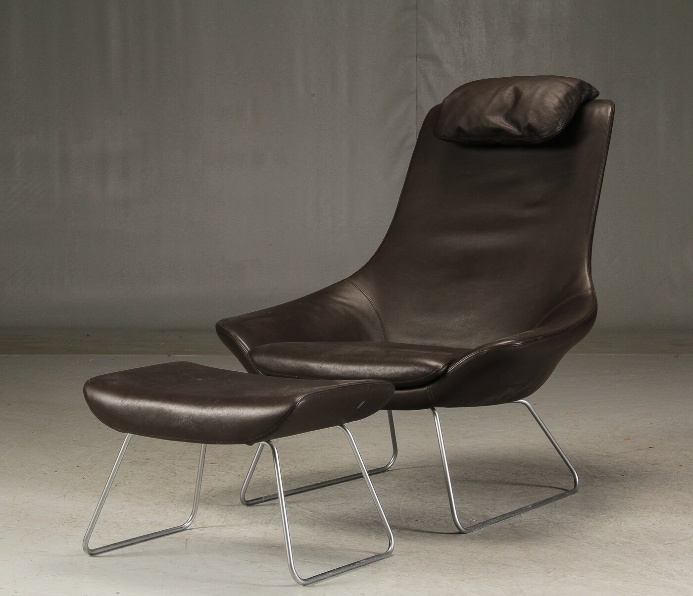 Walter Knoll 'Flow Chair' med skammel (3) Denne vare er sat til omsalg