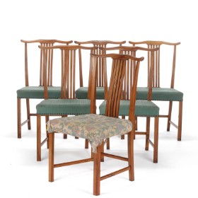 Danish master carpenter. Six walnut chairs, 1940s (6)