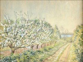 Nicolaus Lützhöft. Flowering fruit trees.