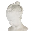 J. F. J Saly. Plaster bust, depicting a young girl with braids in her hair