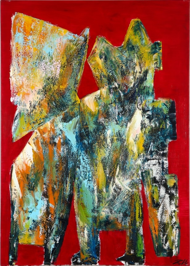 Per Eli . Abstrakt Komposition. Akryl på lærred. 140x100 cm.