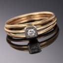 Edvard Berg, København. Diamantring af 14 kt. guld