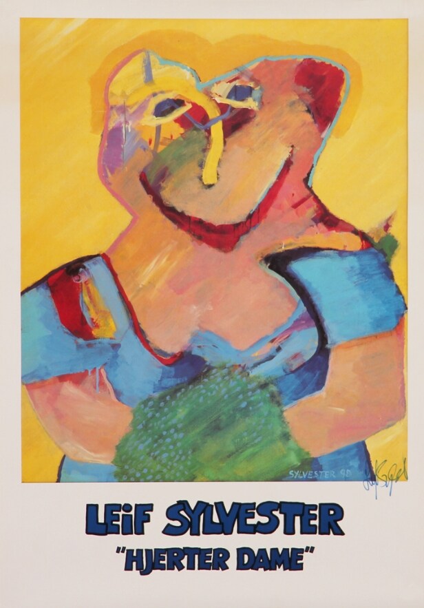 Leif Syvester. 'Hjerter Dame', signeret plakat  Denne vare er sat til omsalg under nyt varenummer 4235997