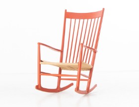 Hans J. Wegner. Red painted rocking chair