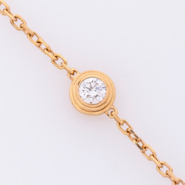 Cartier. Cartier d´Amour XS bracelet in pink gold with brilliant, approx. 0.04 ct.