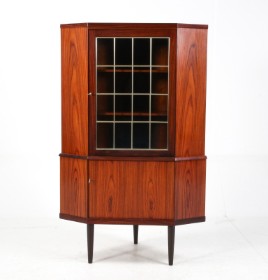 Danish furniture manufacturer. Corner cabinet, rosewood