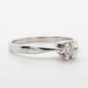 Solitaire ring with brilliant-cut approx. 0.15 ct. 14 kt. white gold, size 52