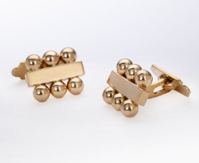 Jens Rasmus Jensen. A pair of modern cufflinks of 14 kt. gold, approx. 1960s (2)