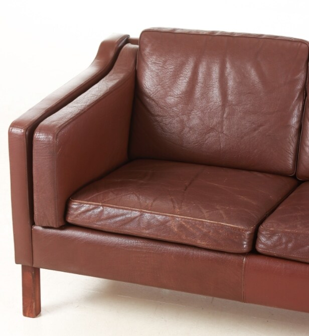 Tre pers. sofa, brun læder