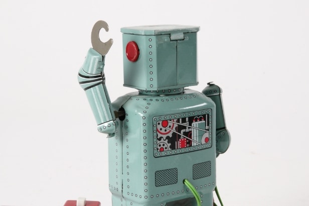 Ha Ha Toy. Robot Piston Action. Batteridrevet Robot samt Lantern Robot og 4 stk. Japanske Robot Låg / topemballage og 3 Danske Filmprogrammer (9)