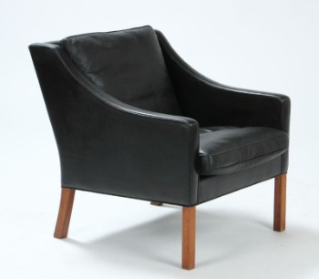 Børge Mogensen. lænestol, model 2207, teak og læder