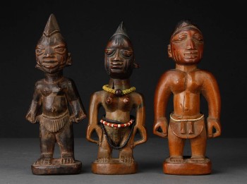 Tre figurer af træ, Ibeji Yoruba Nigeria (3)
