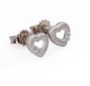 Aagaard. 'Mary' heart-shaped diamond earrings in 14 kt. satin-finished white gold, total 0.03 ct. (H/PI) (2)