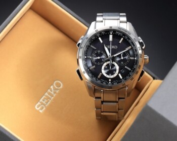 Seiko Brightz SAGA193. Herreur i stål med sort skive - boks + cert. 2017