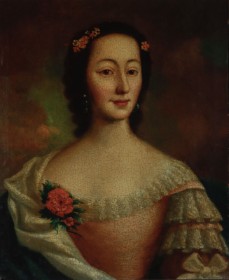 Andreas Brünniche. Portræt af Nicoline Danneskiold-Samsøe, født Rosenkrantz, ca. 1750