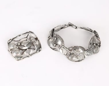 Lauritz Jensen ao.: A collection of silver jewellery. (6
