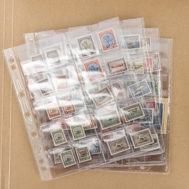 LOT 43. GREENLAND. 1938-1980. 4 plastic pockets with various marks