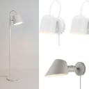 971. Zuiver floor lamp model 'Buckle Head' and three DFTP wall lamps (4)