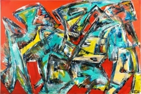 Per Eli. Abstract Composition. Acrylic on canvas. 100x150 cm.