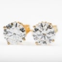 Pair of brilliant earrings in 14 kt gold with Lab Grown diamonds of 2.00 ct. (2)