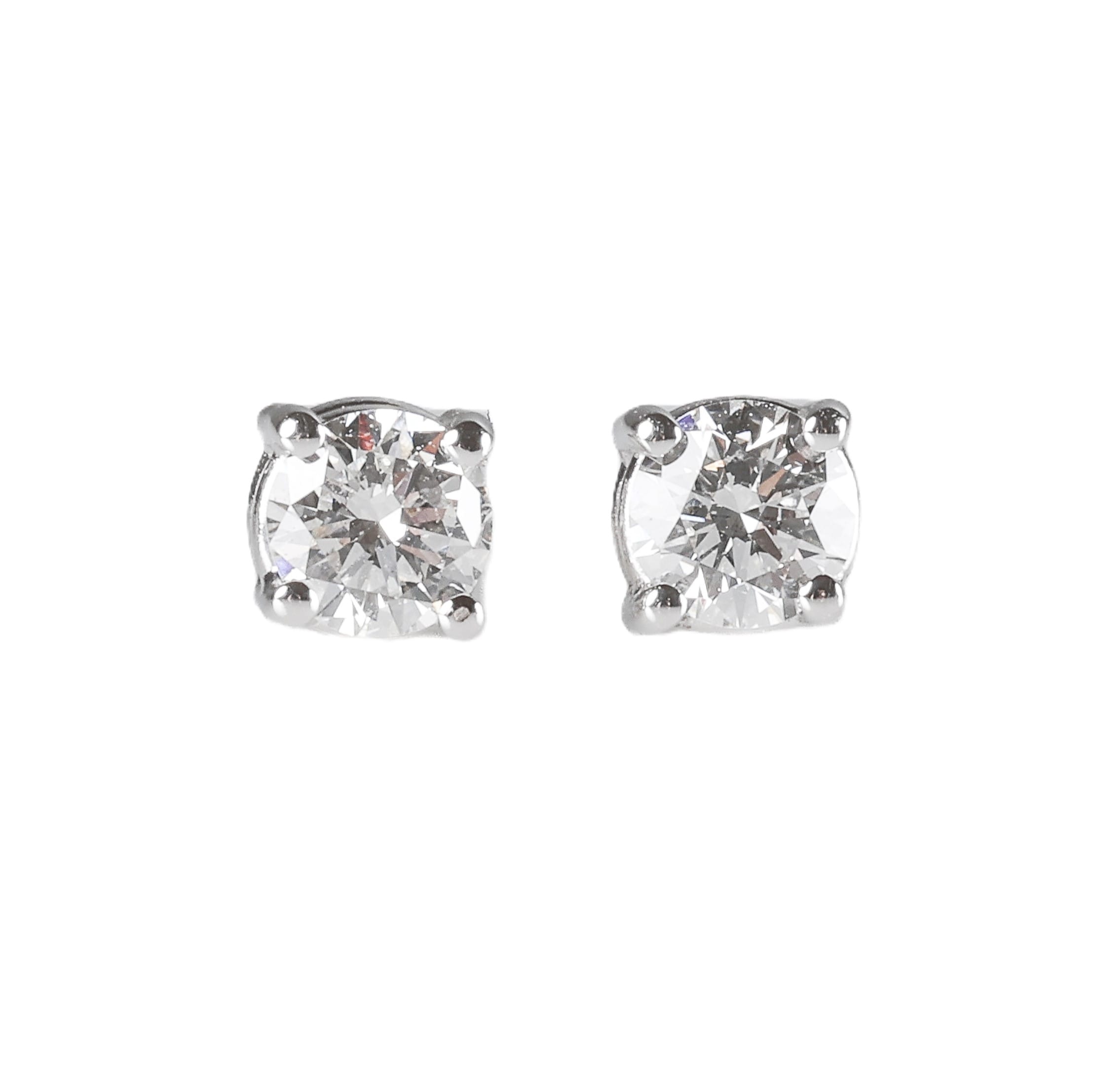 Pair of solitaire diamond earrings, approx. 0.39 ct. River-TW/VVS. w. GIA (2)