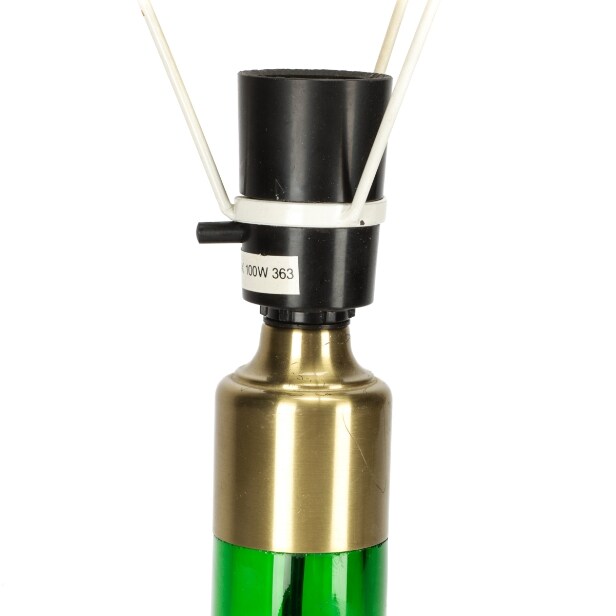 Poul Christiansen for Holmegaard / Le Klint. Green glass table lamp, model 363