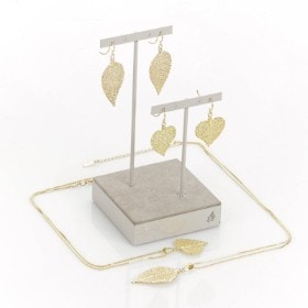 Pure Leaf. Samling smykker belagt med 18 kt. guld (6)