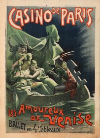 Alfred Choubrac. Fransk art nouveau plakat, 'Casino de Paris. Les Amoureux de Venise', 1896