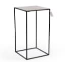 121. Nordal. Side table / plant stand model 'Cube', black lacquered iron and marble
