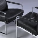 Preben Fabricius. A pair of armchairs, model 710, Conversation Chair in black leather (2)