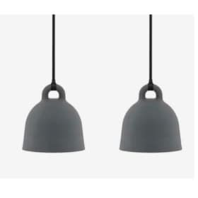 Normann Copenhagen. To Bell lamper, x-small, grå - H: 23 cm. (2)